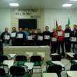 Fotos da entrega de certificados aos diretores do SITRIPEL - Curso de liderança